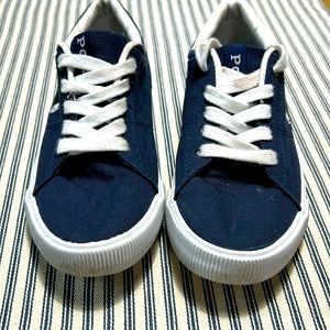Blue canvas Polo shoes